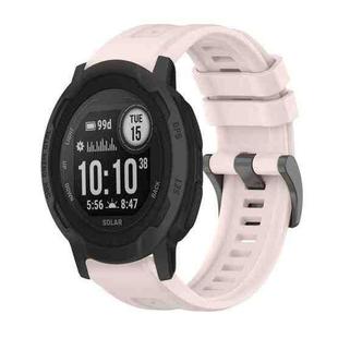 For Garmin  Instinct 2 Solar Pure Color Steel Buckle 22mm Silicone Watch Band(Pink)