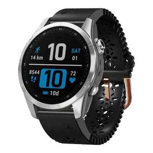 For Garmin Fenix 7S Pro 42mm Lace Breathable 20mm Silicone Watch Band(Black)