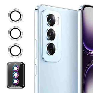 For OPPO Reno12 / Reno12 Pro Global ENKAY Hat-Prince 9H Rear Camera Lens Aluminium Alloy Tempered Glass Film(Silver)