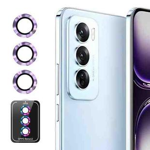 For OPPO Reno12 / Reno12 Pro Global ENKAY Hat-Prince 9H Rear Camera Lens Aluminium Alloy Tempered Glass Film(Light Purple)