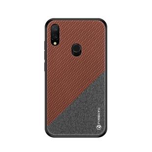 PINWUYO Honors Series Shockproof PC + TPU Protective Case for Xiaomi Redmi Note 7 / Note 7 Pro(Brown)