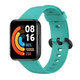 For Xiaomi Poco Watch Solid Color Black Steel Buckle Silicone Watch Band(Teal Green)