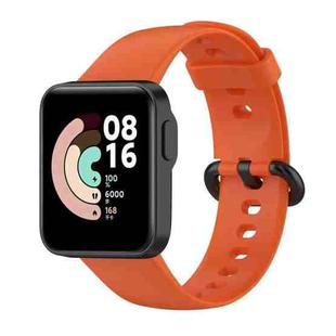 For Xiaomi Mi Watch Lite 2 Solid Color Black Steel Buckle Silicone Watch Band(Orange)