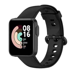 For Xiaomi Mi Watch Lite 2 Solid Color Black Steel Buckle Silicone Watch Band(Black)