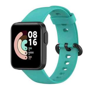 For Xiaomi Mi Watch Lite 2 Solid Color Black Steel Buckle Silicone Watch Band(Teal Green)