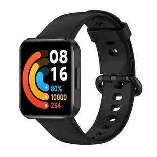 For Redmi Horloge 2 Solid Color Black Steel Buckle Silicone Watch Band(Black)