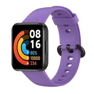 For Redmi Horloge 2 Solid Color Black Steel Buckle Silicone Watch Band(Purple)