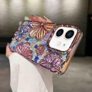 For iPhone 11 3D Flower Electroplated TPU Phone Case(Pink)