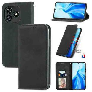 For Oukitel C51 Retro Skin Feel Magnetic Flip Leather Phone Case(Black)