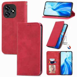 For Oukitel C51 Retro Skin Feel Magnetic Flip Leather Phone Case(Red)