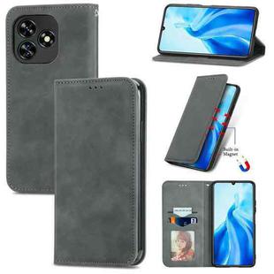 For Oukitel C51 Retro Skin Feel Magnetic Flip Leather Phone Case(Grey)