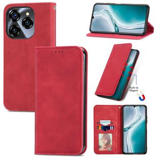 For Oukitel C50 Retro Skin Feel Magnetic Flip Leather Phone Case(Red)