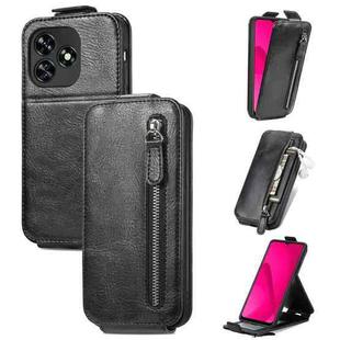 For Oukitel C51 Zipper Wallet Vertical Flip Leather Phone Case(Black)