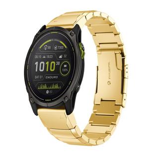 For Garmin Enduro 3 Tortoise Shell 26mm Stainless Steel Watch Band(Gold)