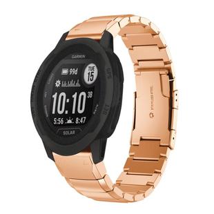 For Garmin Instinct 2X Solar Tortoise Shell 26mm Stainless Steel Watch Band(Rose Gold)