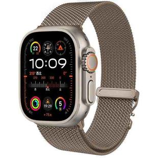 For Apple Watch 10 46mm Mech Milan Metal Mesh Watch Band(Titanium Gold)