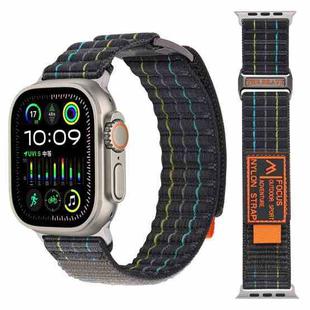 For Apple Watch Series 10 46mm Two Sections Nylon Hook and Loop Fastener Watch Band(Charcoal Gray)