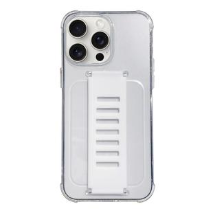 For iPhone 15 Pro Max Transparent Wristband Shockproof TPU Phone Case(white)