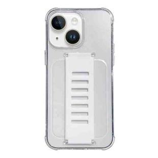 For iPhone 14 Transparent Wristband Shockproof TPU Phone Case(white)