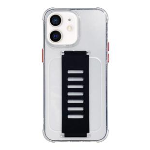 For iPhone 11 Transparent Wristband Shockproof TPU Phone Case(Black)