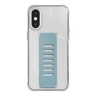 For iPhone XS Max Transparent Wristband Shockproof TPU Phone Case(Green)