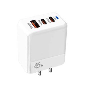 45W PD3.0 / PPS Type-C + QC3.0 USB Fully Compatible Protocol Charger, US Plug(White)