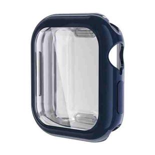 For Apple Watch Series 10 42mm ENKAY Hat-Prince Electroplated Soft TPU Case with Screen Film(Dark Blue)