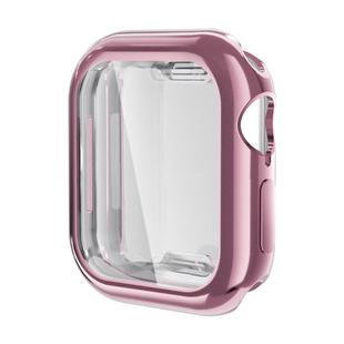 For Apple Watch Series 10 46mm ENKAY Hat-Prince Electroplated Soft TPU Case with Screen Film(Pink)