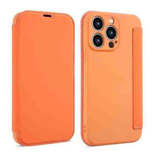 For iPhone XS Max Imitate Liquid Skin Feel Leather Phone Case with Card Slots(Orange)