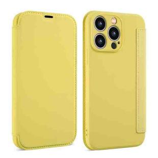 For iPhone 7 / 8 / SE 2022 Imitate Liquid Skin Feel Leather Phone Case with Card Slots(Yellow)