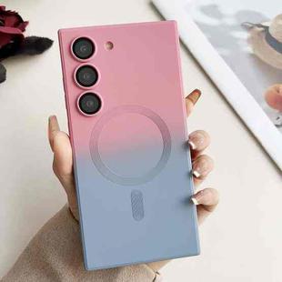 For Samsung Galaxy S21 FE 5G Liquid TPU Silicone Gradient MagSafe Phone Case(Pink Blue Gradient)