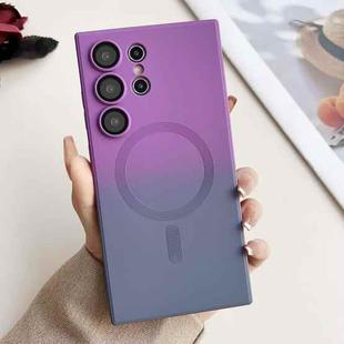 For Samsung Galaxy S25 Ultra 5G Liquid TPU Silicone Gradient MagSafe Phone Case(Purple Gray Gradient)