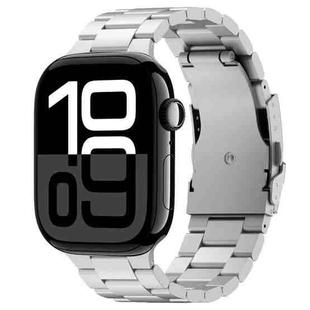 For Apple Watch Series 10 46mm Three Beads Titanium Alloy Metal Watch Band(Silver)