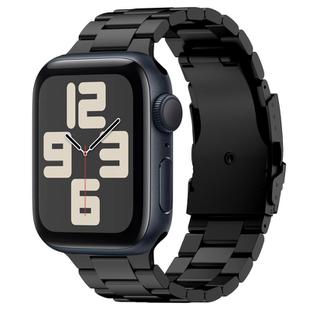 For Apple Watch SE 2023 40mm Three Beads Titanium Alloy Metal Watch Band(Black)