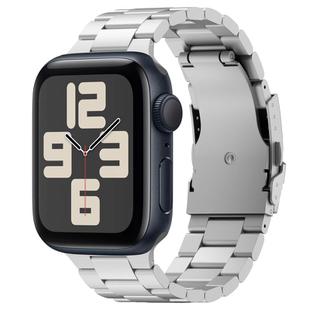 For Apple Watch SE 2023 40mm Three Beads Titanium Alloy Metal Watch Band(Silver)