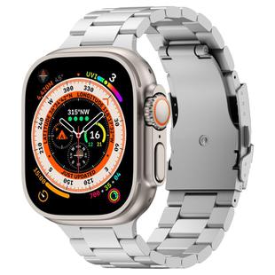 For Apple Watch Ultra 49mm Three Beads Titanium Alloy Metal Watch Band(Titanium Orange)