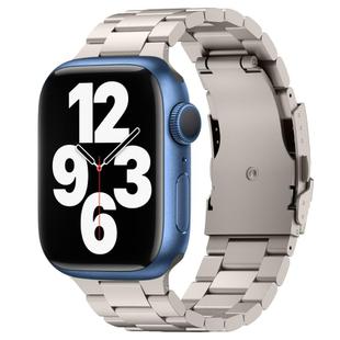 For Apple Watch Series 7 45mm Three Beads Titanium Alloy Metal Watch Band(Titanium Color)