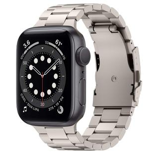 For Apple Watch Series 6 40mm Three Beads Titanium Alloy Metal Watch Band(Titanium Color)