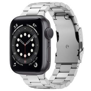 For Apple Watch Series 6 40mm Three Beads Titanium Alloy Metal Watch Band(Silver)