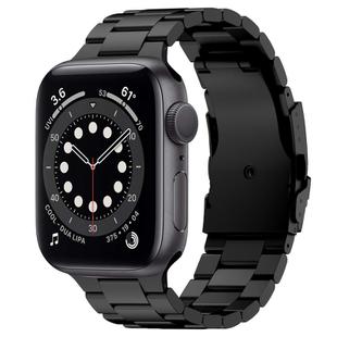 For Apple Watch Series 6 44mm Three Beads Titanium Alloy Metal Watch Band(Black)