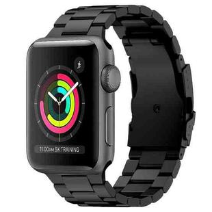 For Apple Watch Series 3 38mm Three Beads Titanium Alloy Metal Watch Band(Black)