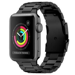 For Apple Watch Series 3 42mm Three Beads Titanium Alloy Metal Watch Band(Black)