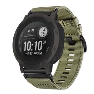 For Garmin Instinct / Instinct 2 Nylon Canvas Quick Release 22mm Watch Band(Olive Green)