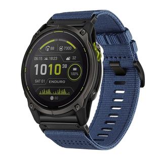 For Garmin Enduro 3 Nylon Canvas Quick Release 26mm Watch Band(Blue)