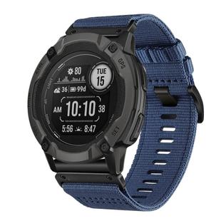 For Garmin Instinct 2X Nylon Canvas Quick Release 26mm Watch Band(Blue)