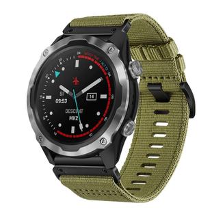 For Garmin Descent MK2 / MK2i Nylon Canvas Quick Release 26mm Watch Band(Army Green)