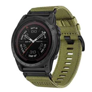 For Garmin Tactix 7 / Tactix DELTA Nylon Canvas Quick Release 26mm Watch Band(Army Green)