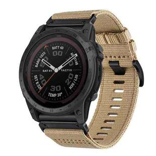 For Garmin Tactix 7 / Tactix DELTA Nylon Canvas Quick Release 26mm Watch Band(Khaki)