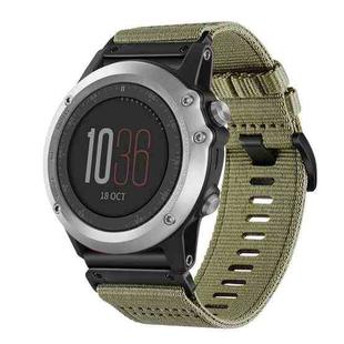 For Garmin Fenix 3 / Fenix 3 HR Nylon Canvas Quick Release 26mm Watch Band(Olive Green)