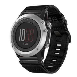 For Garmin Fenix 3 / Fenix 3 HR Nylon Canvas Quick Release 26mm Watch Band(Black)